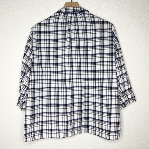 CP Shades Plaid Corduroy Popover Shirt size Medium Cotton 3/4 Sleeves - Picture 2 of 6